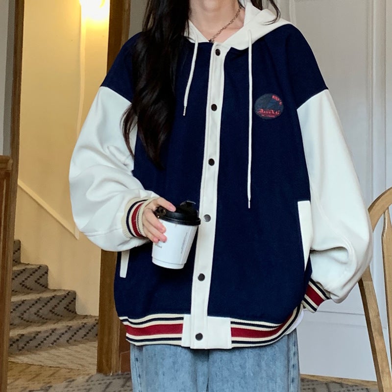 American Baseball Suit Jacket Girl Spring and Autumn 2023 New Casual Junior High School High School Student Loose Retro Jacket - Image 5