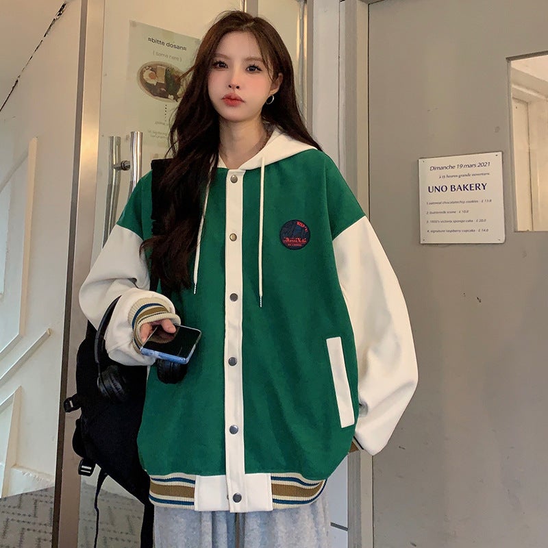 American Baseball Suit Jacket Girl Spring and Autumn 2023 New Casual Junior High School High School Student Loose Retro Jacket - Image 2