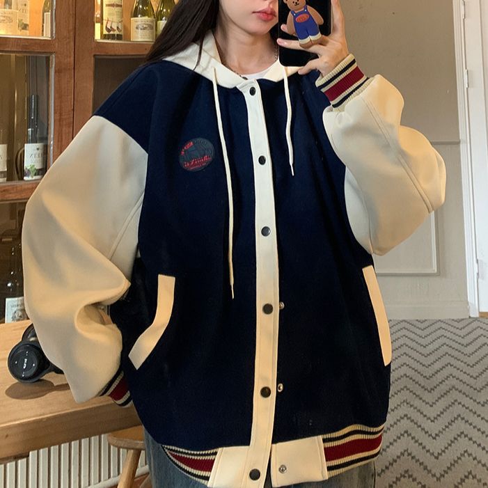 American Baseball Suit Jacket Girl Spring and Autumn 2023 New Casual Junior High School High School Student Loose Retro Jacket - Image 3