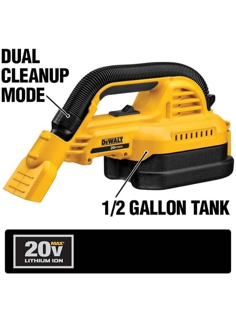 DEWALT 20V MAX Cordless Hand Vacuum, Wet/Dry, 1/2-Gallon Tank, Bare Tool, Model DCV517B - Image 2