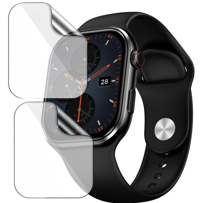 HELLOSCREEN 2 Pack | Screen Protector Guard for Fire Boltt Brillia | 2.02 inch | Smartwatch - Flexible & Ultrathin TPU Film, 9H Scratch Resistant, Bubble Free - Not a Tempered Glass - Image 1