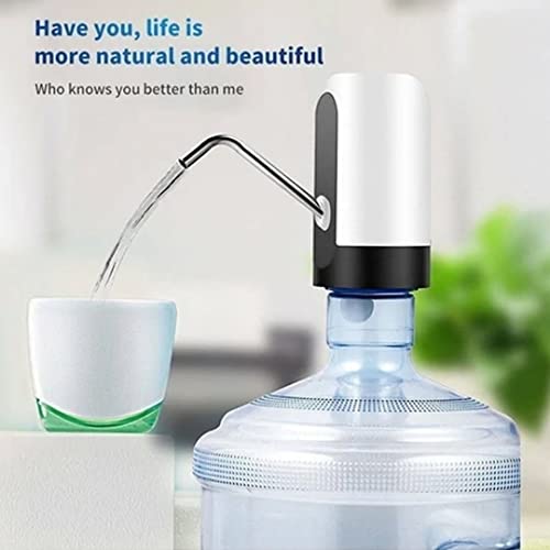 Sulfar USB Charging Automatic Stainless-Steel Plastic Drinking Portable Electric Switch Water Dispenser for Universal 5 Gallon Bottle (7.5x13 cm), Black and White, Medium, 2293 Water Dispenser - Image 2