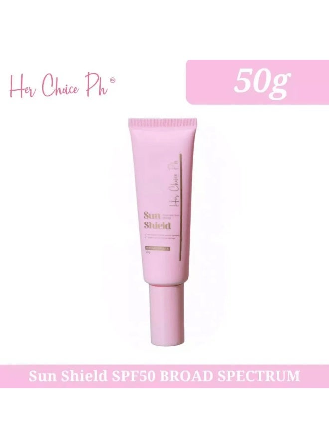Her Choice Ph Sun Shield Hydrating Sunscreen Cream for Long Lasting Skin Comfort – Protects against sun exposure while helping skin retain moisture and softness. Lightweight formula works well under makeup and leaves a natural-looking finish suitable for everyday use. - Image 1