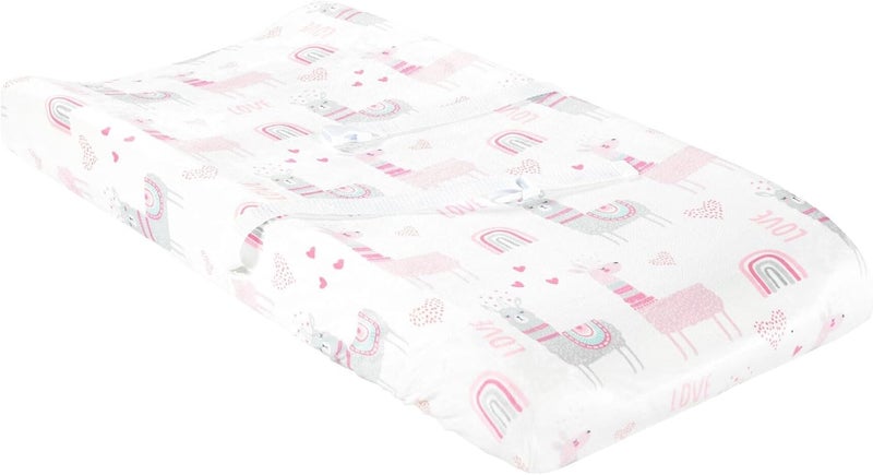 Lush Decor Llama Love Soft  Plush Changing Pad Cover 32 x 16 Pink - Image 4