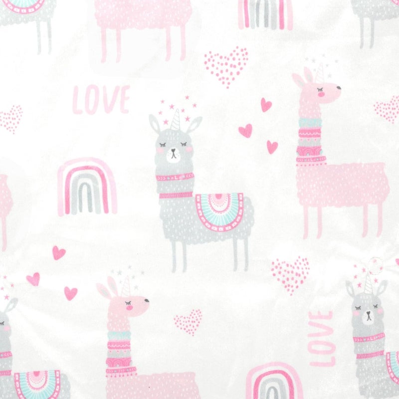 Lush Decor Llama Love Soft  Plush Changing Pad Cover 32 x 16 Pink - Image 2