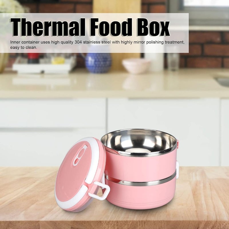 VATTU Thermal Insulated Food Box Thermal Lunch Box Stackable Ergonomic for OfficeDouble Layer 304 Thick Section - Image 3