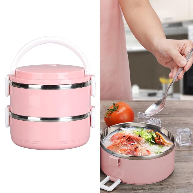 VATTU Thermal Insulated Food Box Thermal Lunch Box Stackable Ergonomic for OfficeDouble Layer 304 Thick Section - Image 5