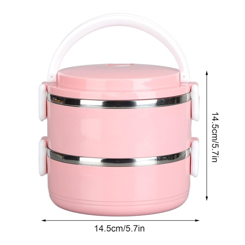 VATTU Thermal Insulated Food Box Thermal Lunch Box Stackable Ergonomic for OfficeDouble Layer 304 Thick Section - Image 2