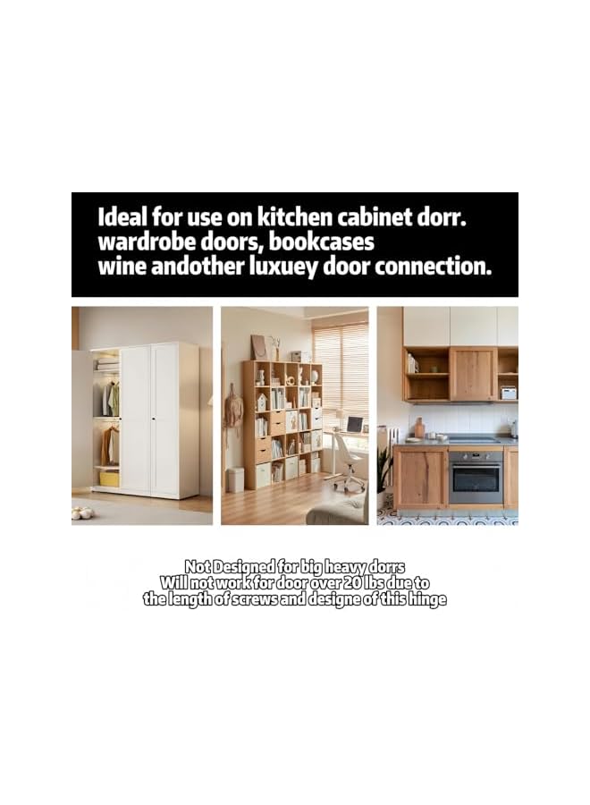 promass 6 Pcs Kitchen Soft Close Cabinet Door Hinges, 1.2mm Stainless Concealed Kitchen Cabinet Hinges Hardware Accessories for Cabinets, Wardrobes and Bookcases, Silver - Image 3