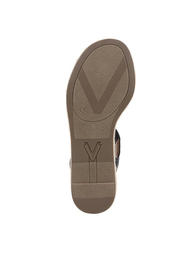 Vionic Women's Calera Wedge Sandal, Navy Leather, 12 Wide - Image 4