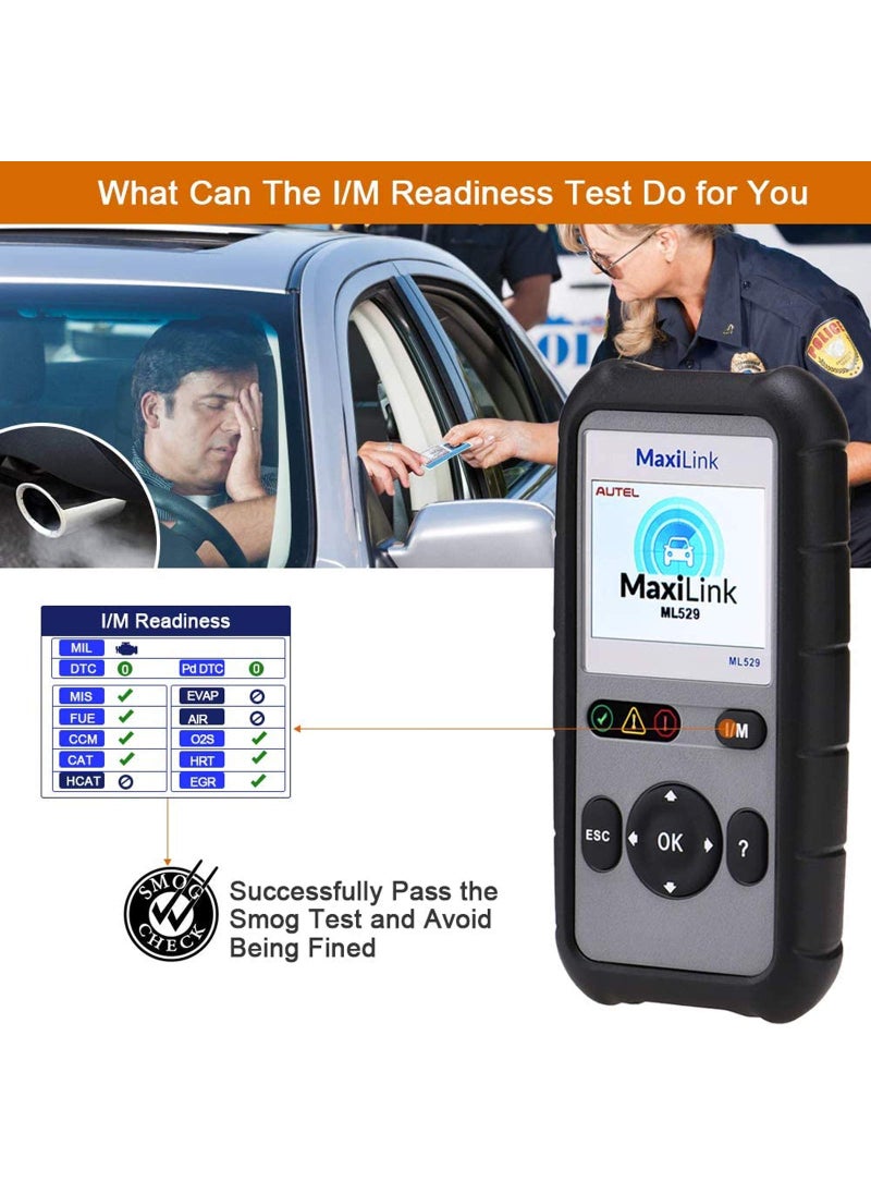 Autel Autel OBD2 Scanner ML529 Code Reader Full OBD2 Functions for Turning Off Engine Light O2 Sensor Test AutoVin DTC Lookup Free Online Update  - Image 4
