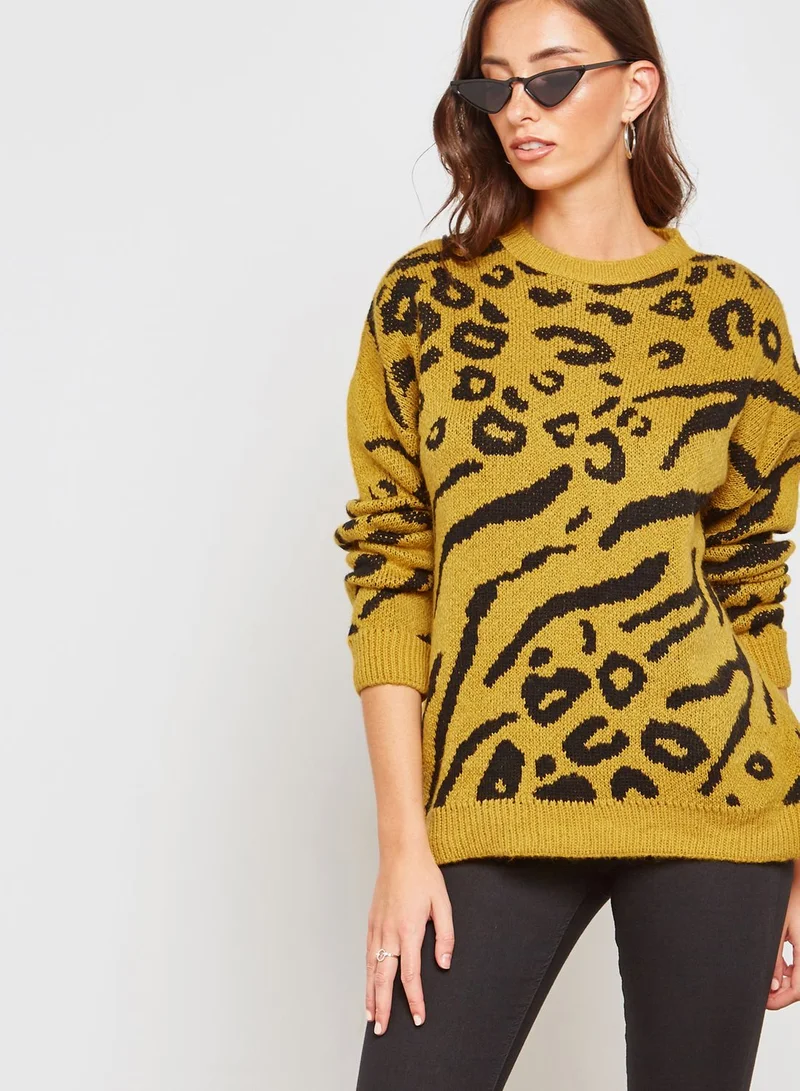 Missguided Animal Print Sweater