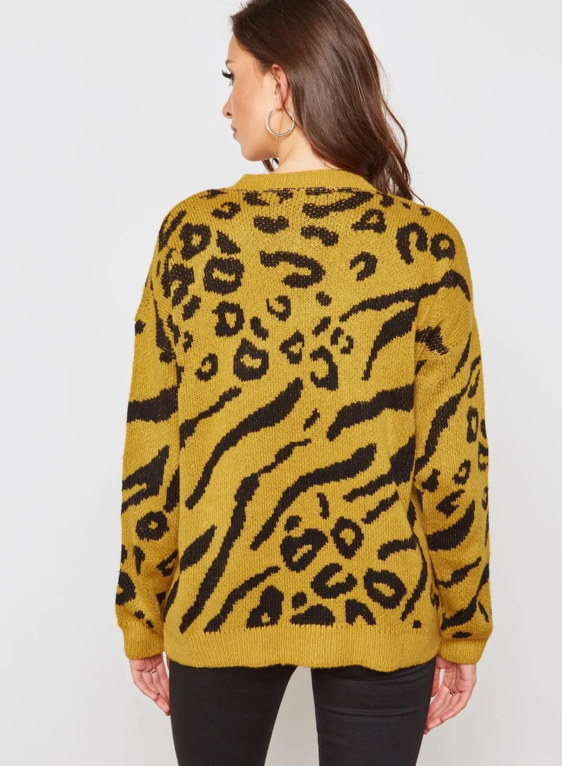 Missguided Animal Print Sweater