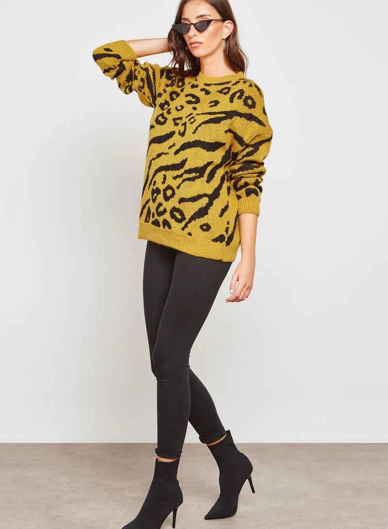 Missguided Animal Print Sweater