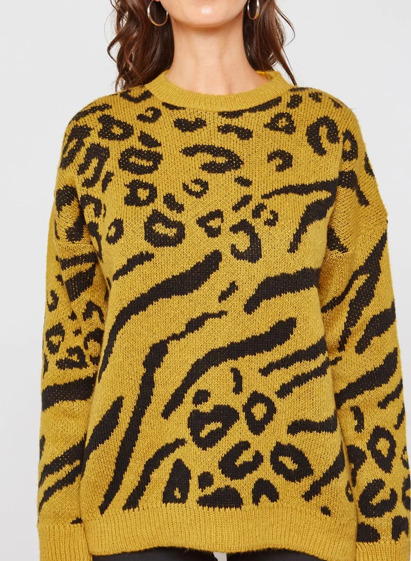 Missguided Animal Print Sweater