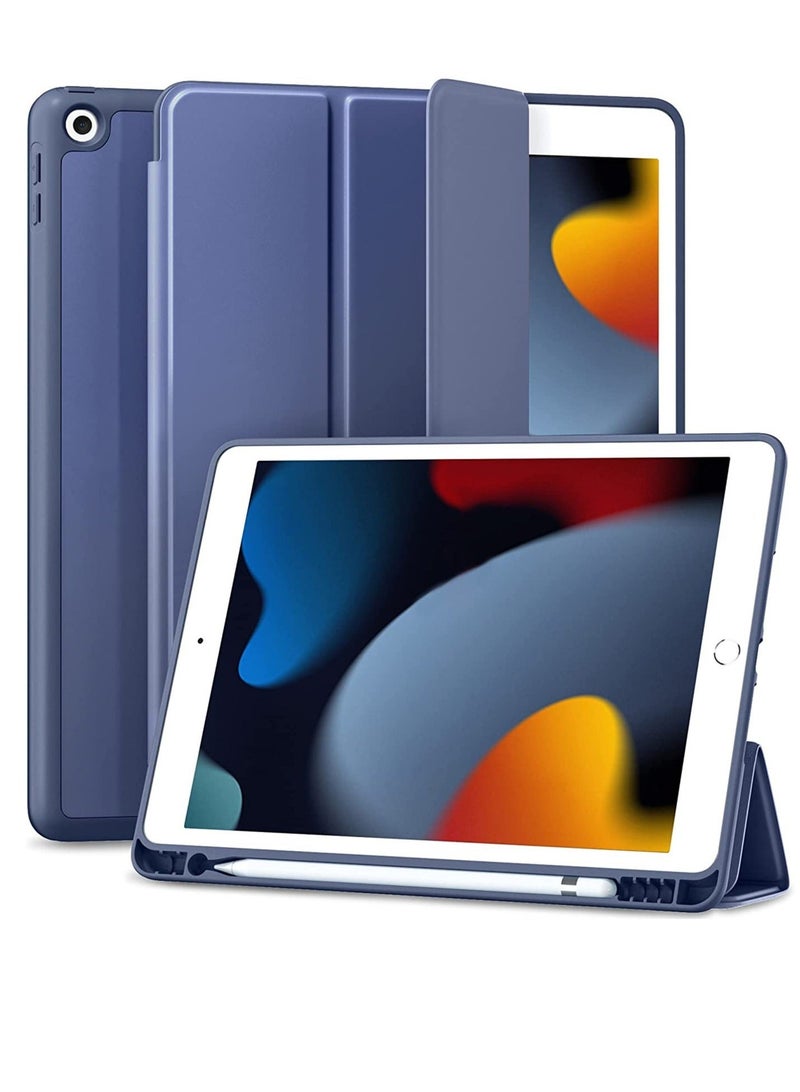 Raxoom Case Compatible with iPad 9th/8th/7th Generation Case/iPad Case 10.2 Inch, Smart Folio Soft TPU Protective Case Cover with Apple Pencil Holder for iPad 9th/8th Gen,Full Body Protection - Image 1