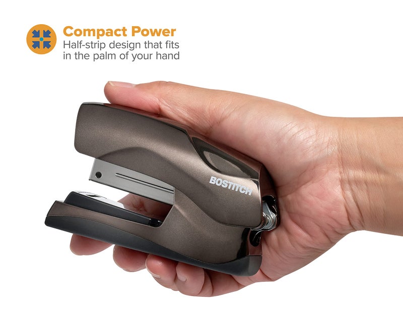 Bostitch Office Heavy Duty Stapler, 40 Sheet Capacity, No Jam, Half Strip, Fits into the Palm of Your Hand, For Classroom, Office or Desk, Black Chrome - Image 3