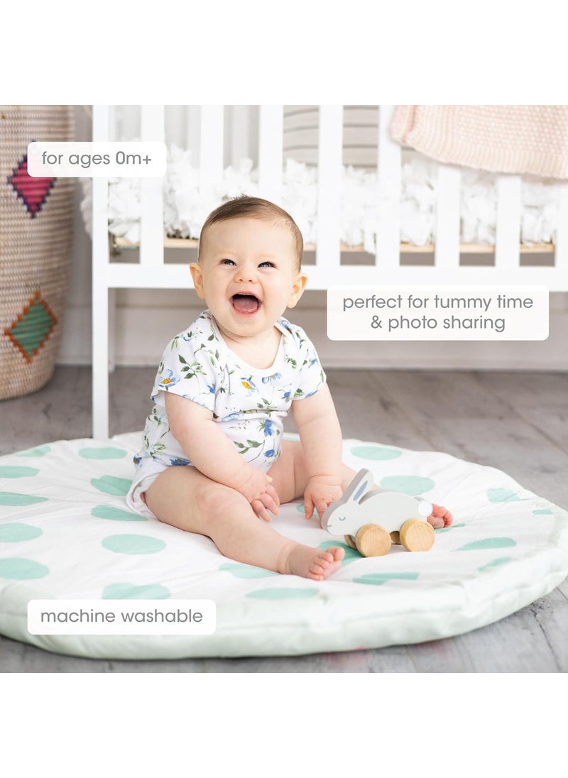 pearhead Pearhead Plush Baby Mat Jungle Animals Infant Mat Reversible Polka Dot Play Mat Soft Portable and Washable Baby Tummy Time and Play Gym Mat  - Image 3