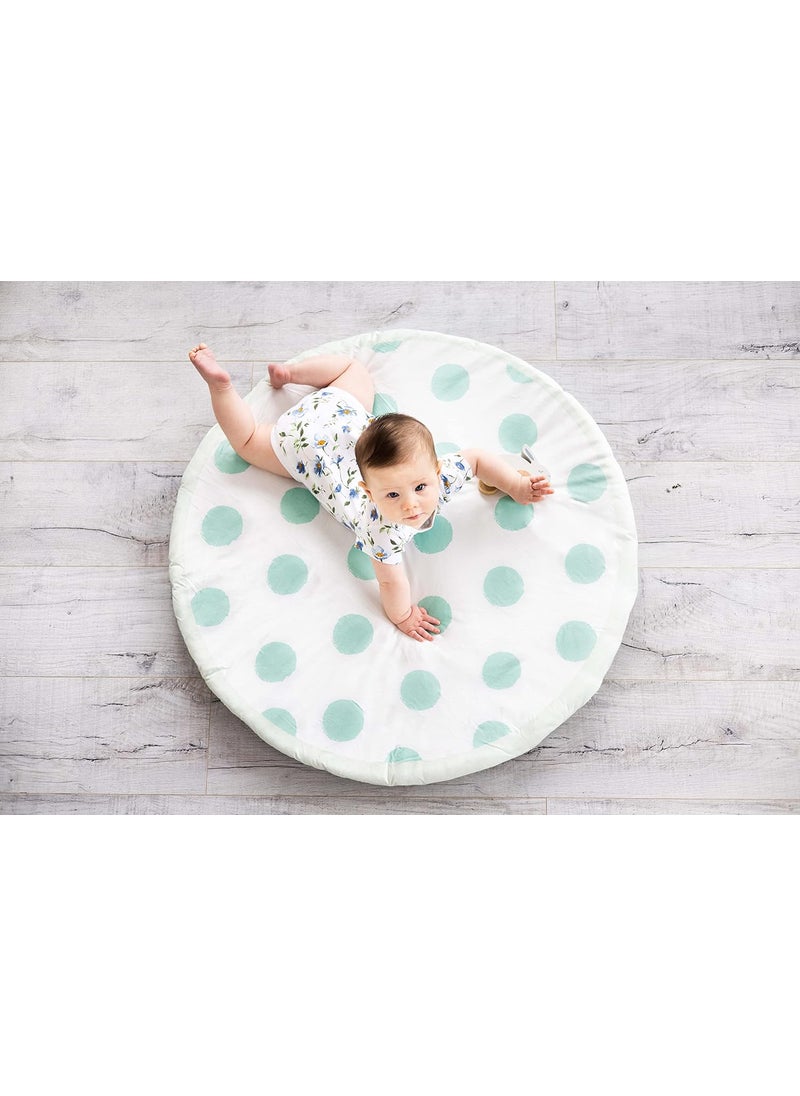 pearhead Pearhead Plush Baby Mat Jungle Animals Infant Mat Reversible Polka Dot Play Mat Soft Portable and Washable Baby Tummy Time and Play Gym Mat  - Image 5