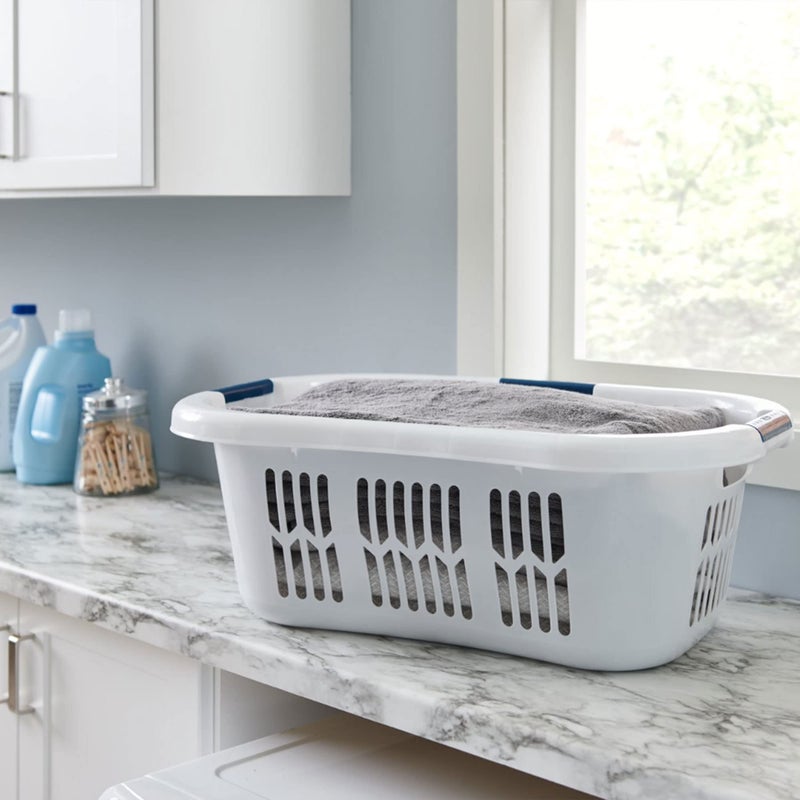 Rubbermaid Laundry Basket XL Hip-Hugger Basket 2.1-Bushel White Laundry Storage/Bathroom/Bedroom/Home Closet - Image 5