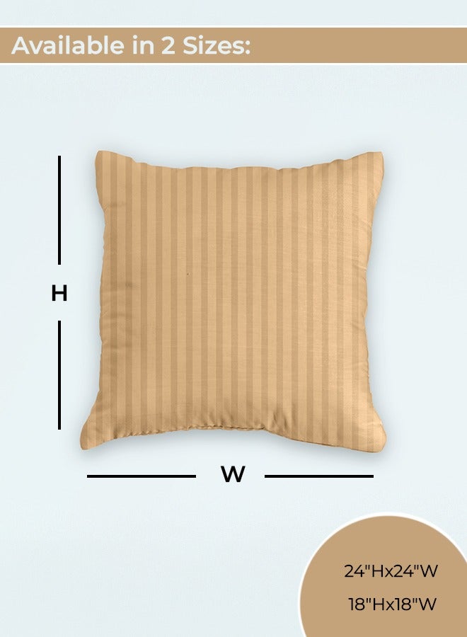 Eworld Set of 4 Cotton Cushions, 400 Thread Count Decorative Striped Farmhouse Lines Cushion for Home Decor in Living Rooms, Patios, Couches & Chairs, Available in 5 Colors & 2 Sizes - Image 2