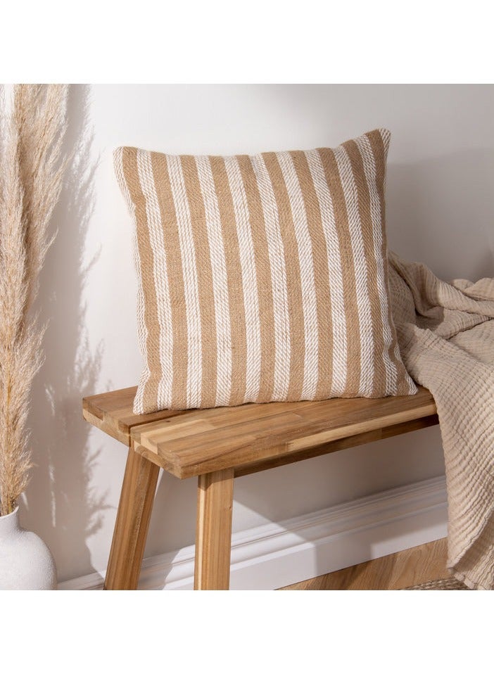 Eworld Set of 4 Cotton Cushions, 400 Thread Count Decorative Striped Farmhouse Lines Cushion for Home Decor in Living Rooms, Patios, Couches & Chairs, Available in 5 Colors & 2 Sizes - Image 3