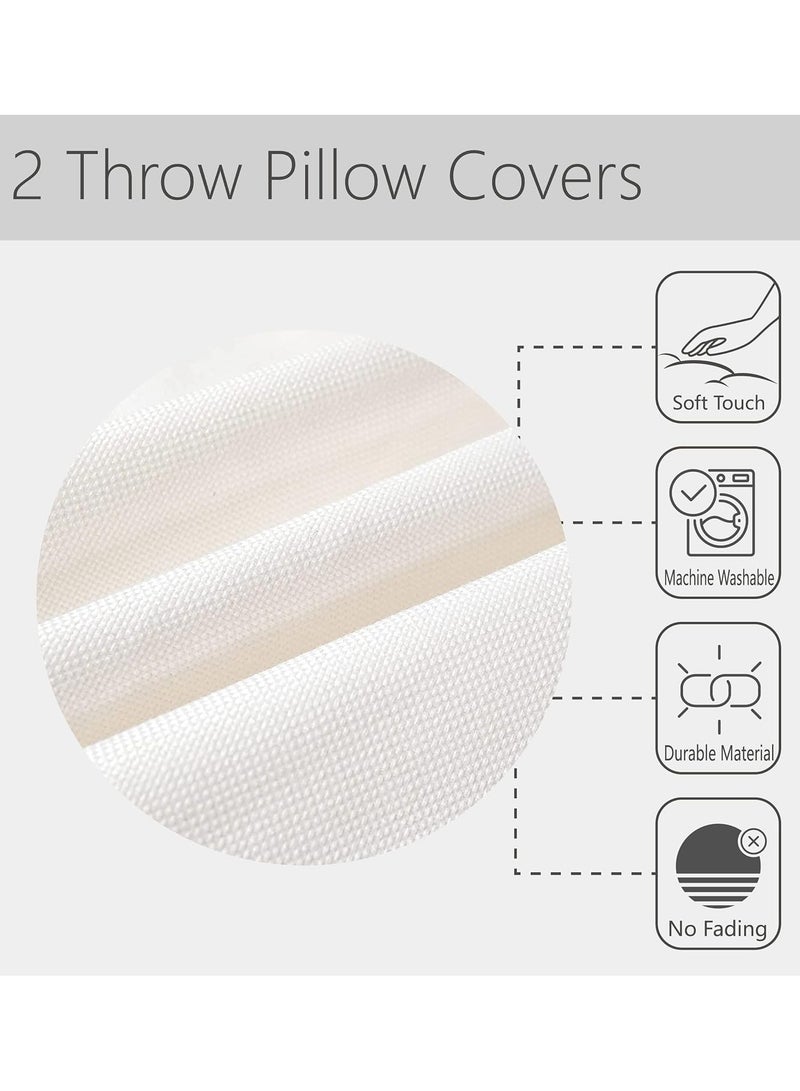 Eworld Set of 4 Cotton Cushions, 400 Thread Count Decorative Striped Farmhouse Lines Cushion for Home Decor in Living Rooms, Patios, Couches & Chairs, Available in 5 Colors & 2 Sizes - Image 4