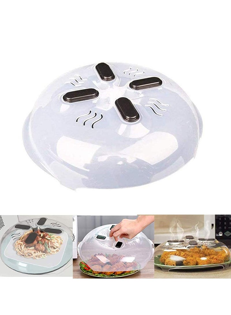 SYOSI Microwave Plate Cover with Weak Magnetic, New Microwave Lid Prevent Splatter Cover, 11.8 Inches, BPA Free Plate Serving Cover with Steam Vent (1 Pack) - Image 1