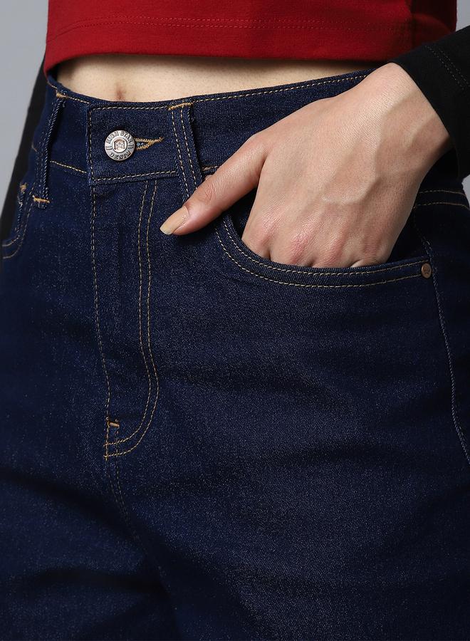 High Star High Rise Solid Mom Fit Jeans - Image 4