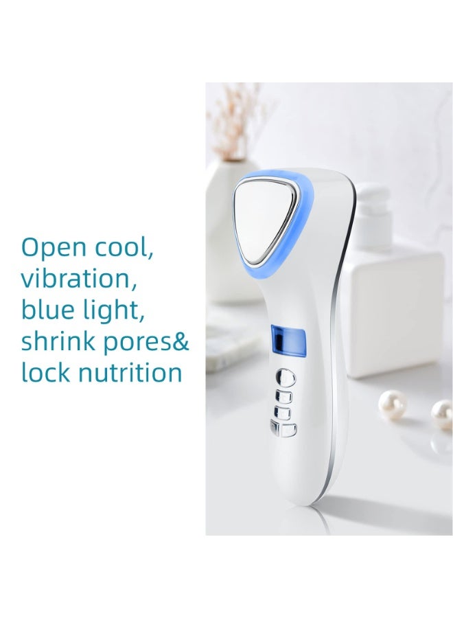 Hot & Cold Facial Massager D002 with LED Light Therapy – Deep Cleansing, Pore Tightening & Skin Rejuvenation Handheld Skin Care Device with Heating, Cooling & Vibration for Anti-Wrinkle, Acne Care & Glowing Skin - Image 4