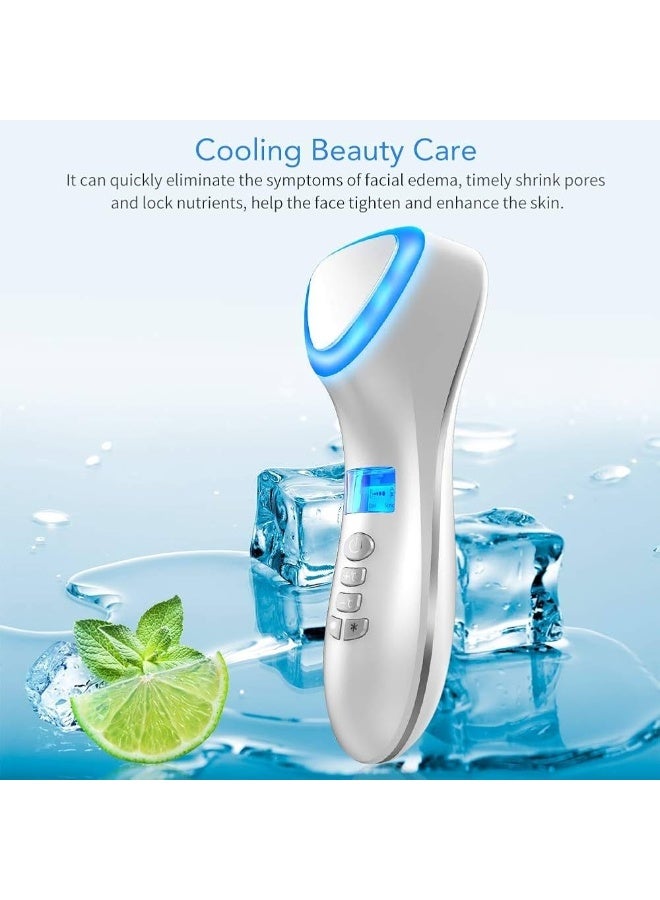 Hot & Cold Facial Massager D002 with LED Light Therapy – Deep Cleansing, Pore Tightening & Skin Rejuvenation Handheld Skin Care Device with Heating, Cooling & Vibration for Anti-Wrinkle, Acne Care & Glowing Skin - Image 2