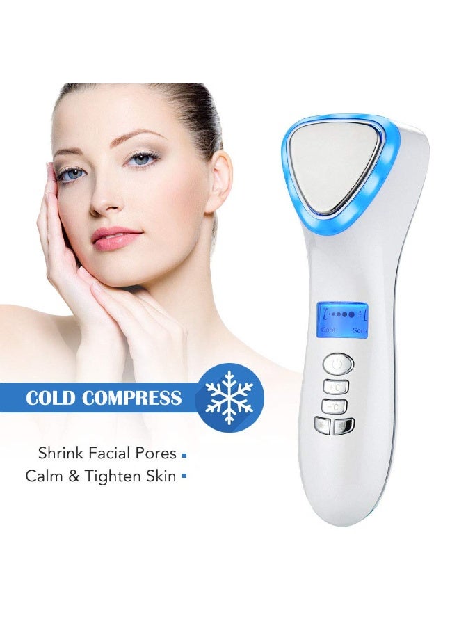 Hot & Cold Facial Massager D002 with LED Light Therapy – Deep Cleansing, Pore Tightening & Skin Rejuvenation Handheld Skin Care Device with Heating, Cooling & Vibration for Anti-Wrinkle, Acne Care & Glowing Skin - Image 3