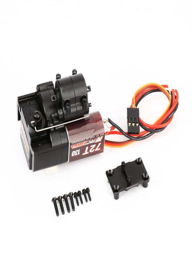 RCAWD SCX24 Motor Two-Speed Transmission 130 72T High Torque Motor with 72T Gear 10% Increased Torque for AXIAL 1/24 RC Crawler SCX24 Upgrades Black - Image 1