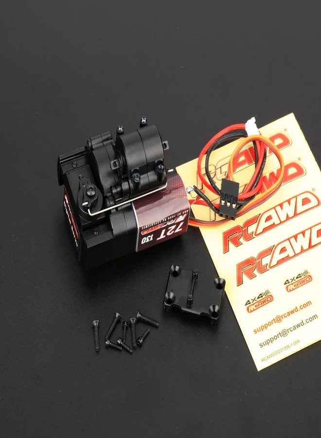 RCAWD SCX24 Motor Two-Speed Transmission 130 72T High Torque Motor with 72T Gear 10% Increased Torque for AXIAL 1/24 RC Crawler SCX24 Upgrades Black - Image 3