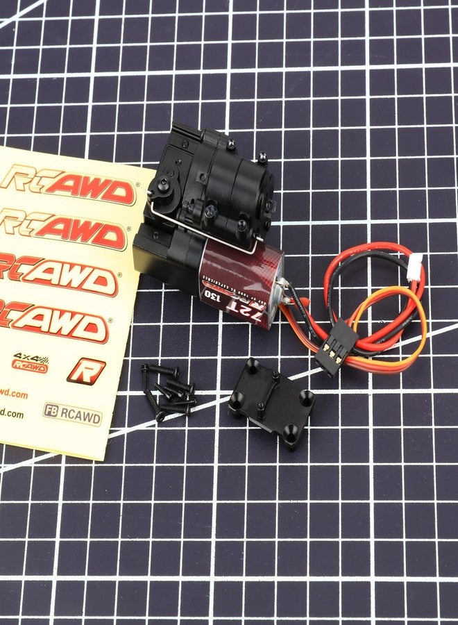 RCAWD SCX24 Motor Two-Speed Transmission 130 72T High Torque Motor with 72T Gear 10% Increased Torque for AXIAL 1/24 RC Crawler SCX24 Upgrades Black - Image 2