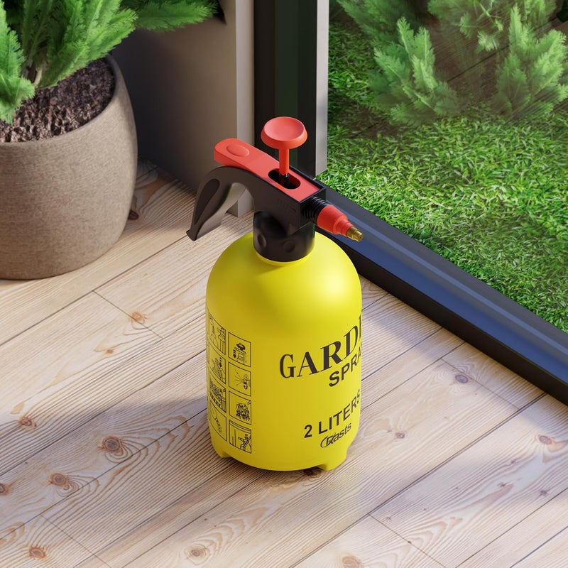 Crasts Pressure Spray Pump | Gardening Water Pump Sprayer | Plant Water Sprayer for Home Garden | Spray Bottles for Garden Plants and Lawn | Plant Watering Can (Spray Pump 2 Liter) (Yellow) - Image 2