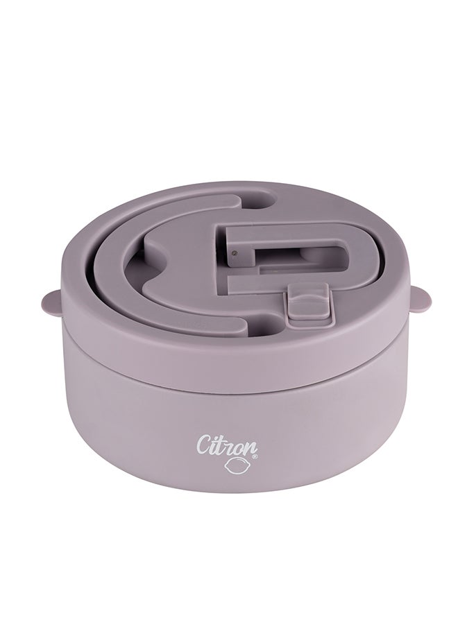 Citron Vacuum Insulated Food Jar For Kids And Adults, Bpa Free Food Thermos, Travel Hot Food Container - 400 Ml Purple  - Image 3