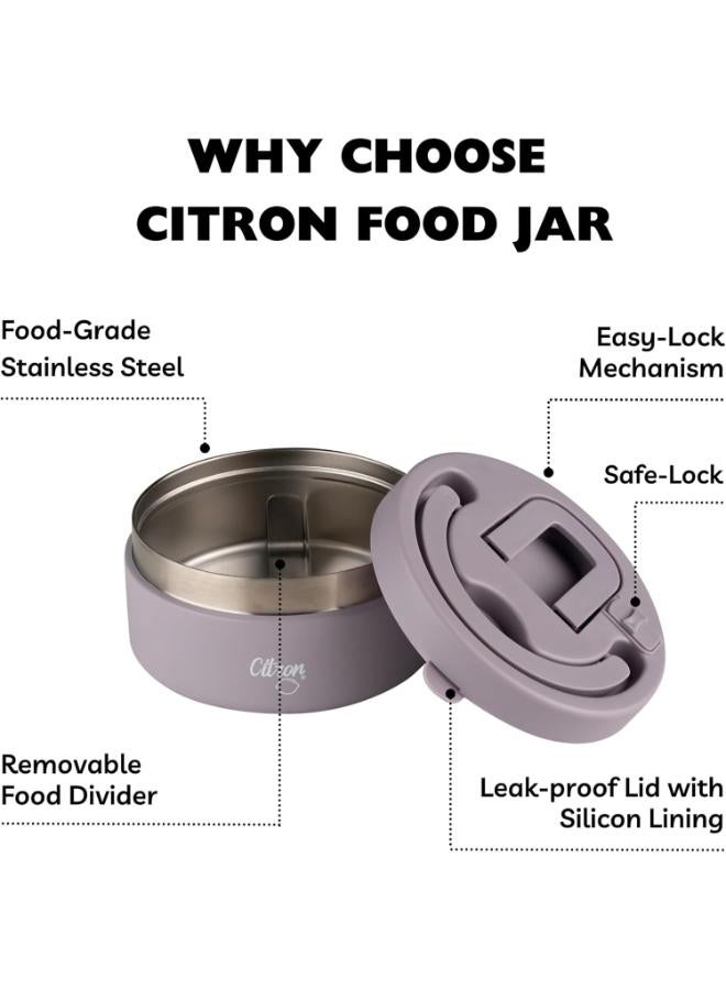 Citron Triple-Wall Vacuum Insulated Food Jar 400Ml - Purple