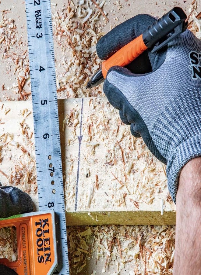 كلاين تولز أقلام تحديد دائمة ذات رأس دقيق من كلاين تولز 861914 سكرايبس، ألوان متنوعة، مزودة بمشبك للخوذة، قلم تحديد متعدد الأسطح لمواقع العمل للأسطح الرطبة والجافة والزيتية، عبوة من 4 أقلام - Image 5