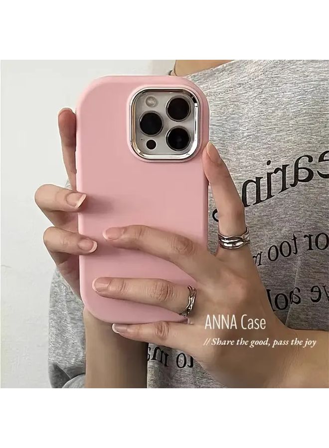Pink Red Soft Silicone Matte Case For iPhone 15 Plus Minimalist Design Protective Cover - Image 1