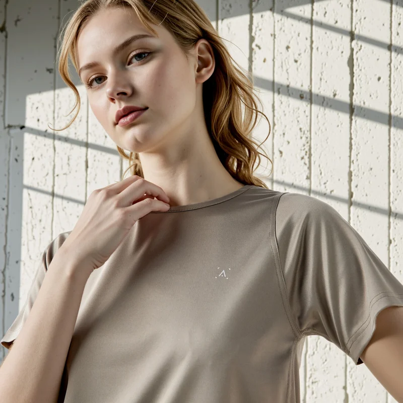 Splash Active  Regular Fit Crew Neck T-shirt with Short Sleeves for Women | Best Price UAE