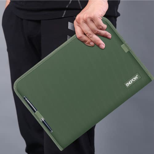 ENGPOW 13 Pocket Expanding File Folder,Fireproof Accordion File Folder Document Organizer with Zipper Closure,Document Folder Safe with Colorful Tabs,A4 Letter Size for Travel,Home,Office,Green - Image 2