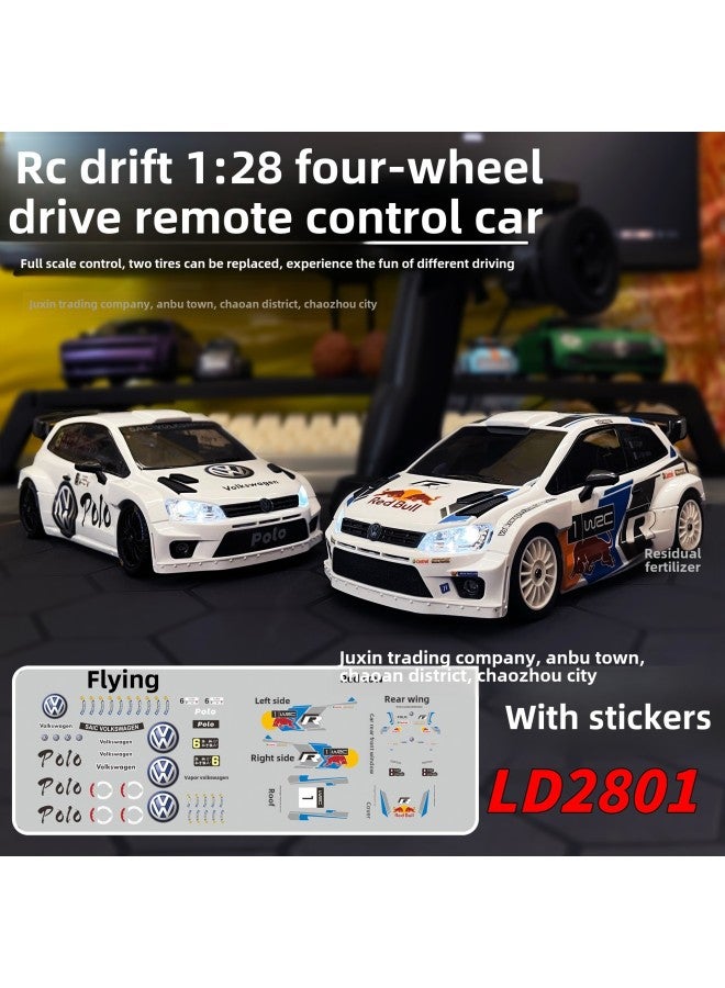 RC Drift Remote Control Car Model Racing Electric Toy Car POLO Flying Red Bull Sticker Landa Technology-Color:White Taillight Upgrade - Image 2