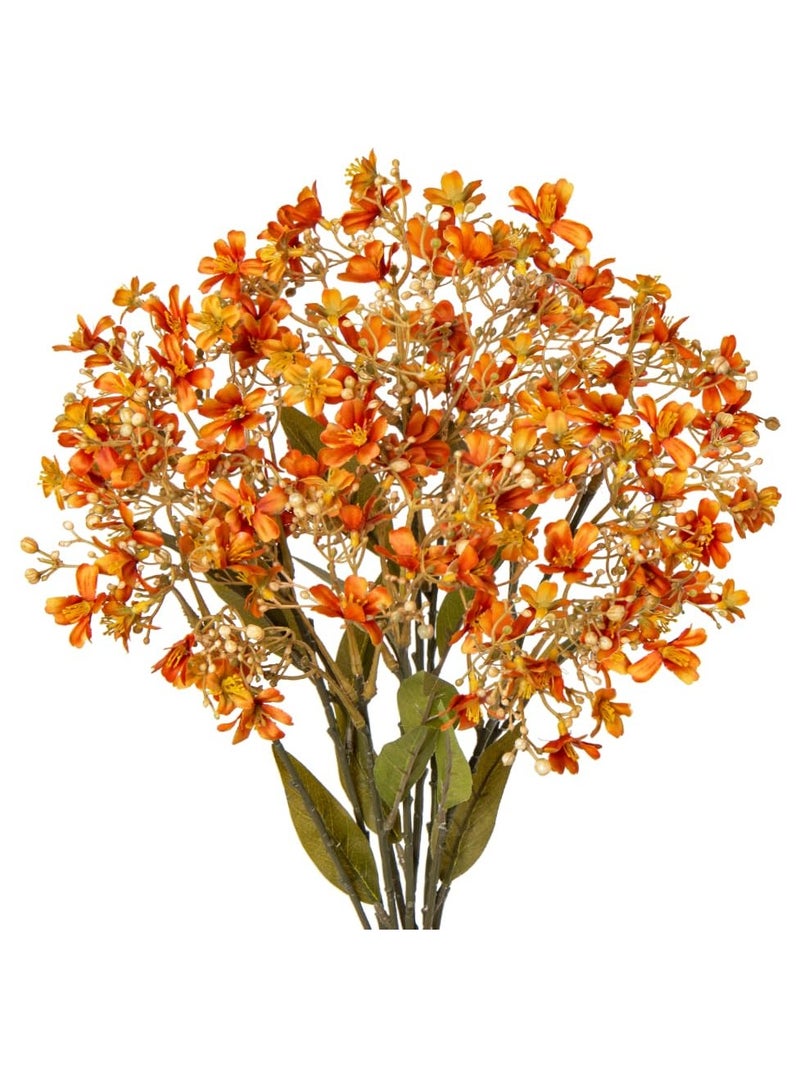 3 Pcs 27.6'' Long Stem Orange Artificial Wildflowers - Faux Flowers for Home Decor, Weddings, Parties, DIY Arrangements, Living Room, Bedroom  Kitchen Decoration. - Image 1