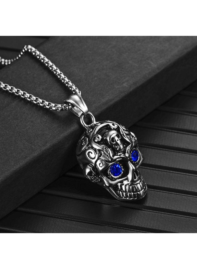European And American Stainless Steel 304 Cast Pendant Necklace Titanium Steel Flip Sand Pendant Accessories Necklace Polishing Process Necklace