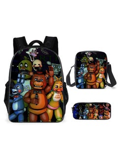 Generic Toy bear backpack, large capacity backpack for primary and secondary school students, anime cartoon backpack, shoulder bag, pencil case, three piece set 