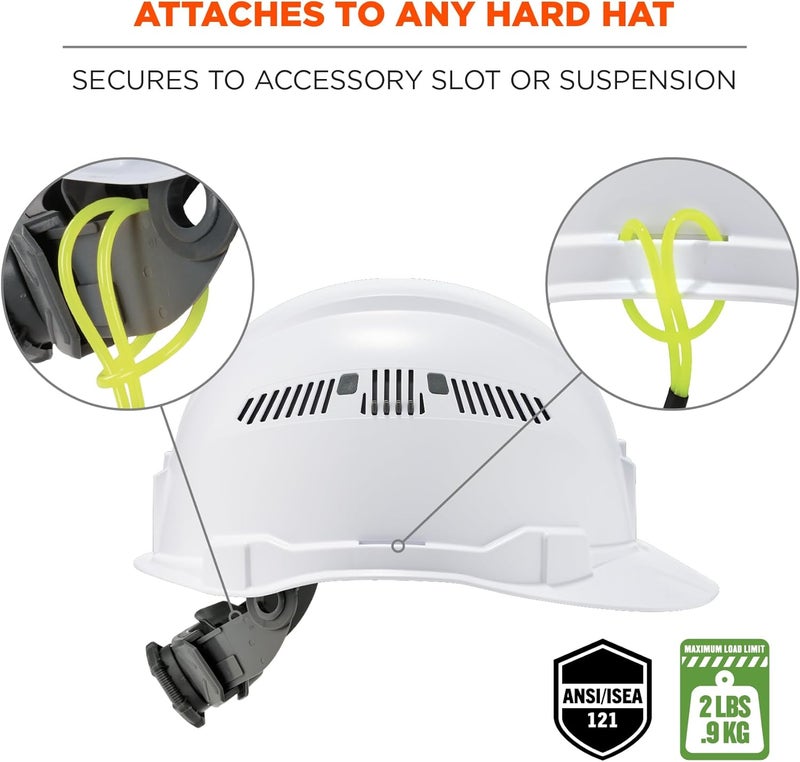 Ergodyne Coiled Lanyard with Buckle End No Snag Design Easily Attaches to Hard Hat Tools or Small Valuables Weight Capacity 2lbs Ergodyne Squids 3157Lime  - Image 2