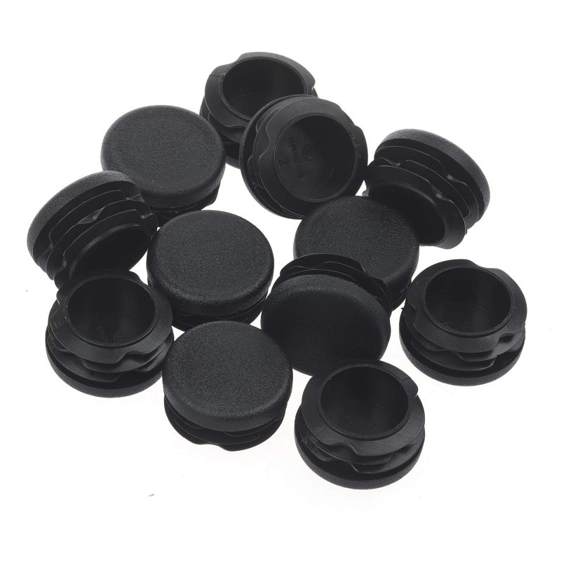12Pcs Round Plastic Plug End Caps for Tubing Pipe ID 3236mm OD 112 Inch 38mm Steel Furniture Foot Table Chair Leg End Insert Plug Cap Covers Protector Bar Stool Glides Fence Plugs