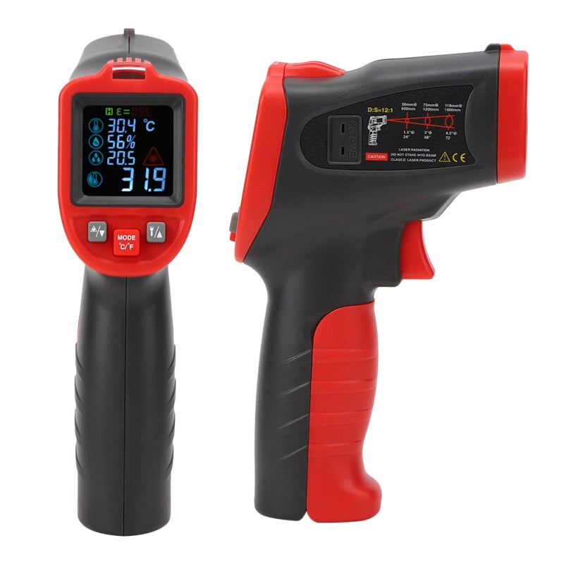 Wintact Infrared Thermometer ABS -50℃-650℃ Adjustable Emissivity - Colorful LCD Display Flashlight for Accurate Measurements in Dark - Image 4