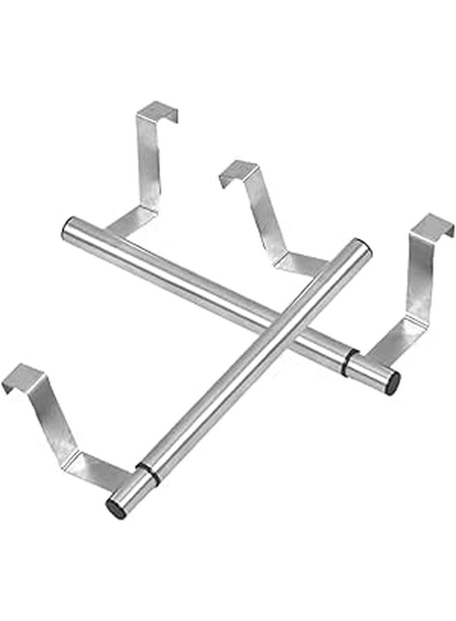 Expandable Stainless Steel Wall Mounted Towel Rack 2pcs For Cabinet Door Bathroom Kitchen Storage - Image 1